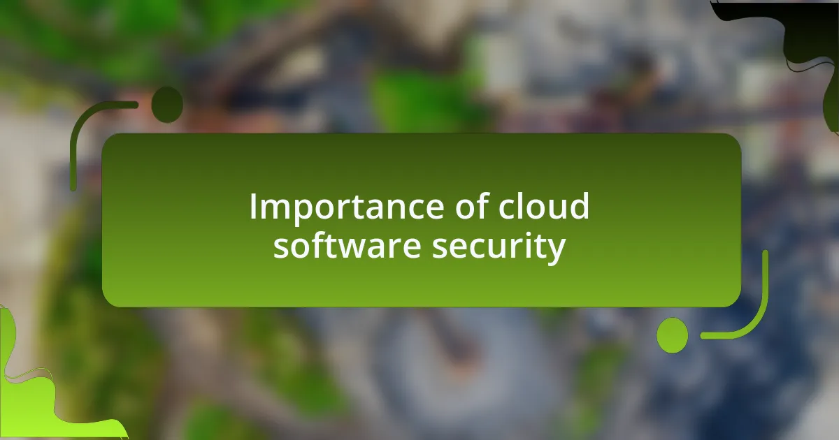Importance of cloud software security