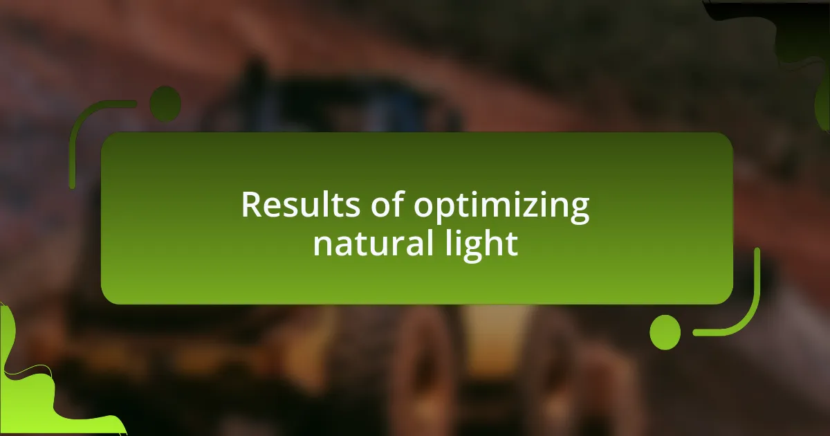 Results of optimizing natural light