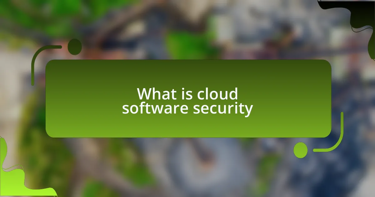 What is cloud software security